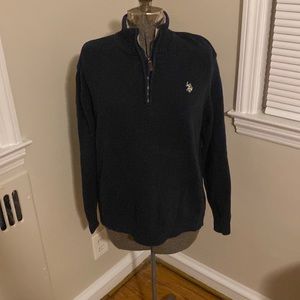 US Polo Association pullover sweater with fleece collar- L